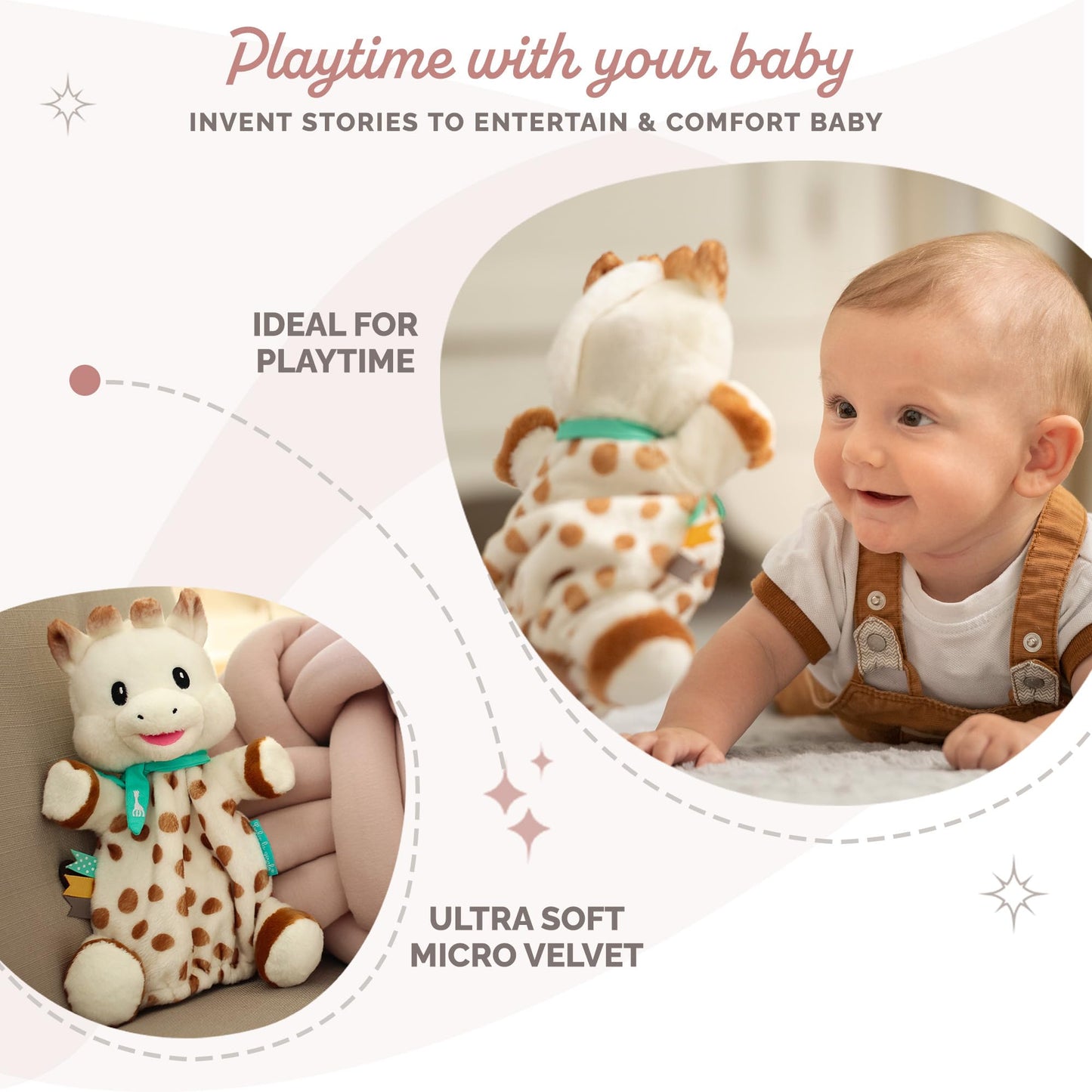 Sophie La Girafe | Sweetie Puppet Comforter | Ultra Soft & Fun | Comfort Or Entertain Baby With Sophie La Girafe Puppet | Awaken All 5 Senses