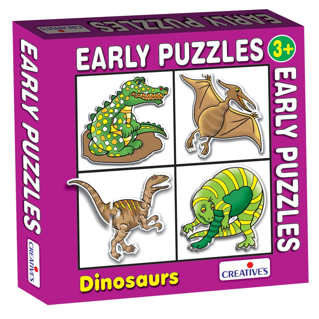CreativeS Early Puzzles Step 1 Dinosaurs Puzzle | Educational Puzzles Game | Fun To Learn Game | Knowledge Of Dinosaurs For 3 