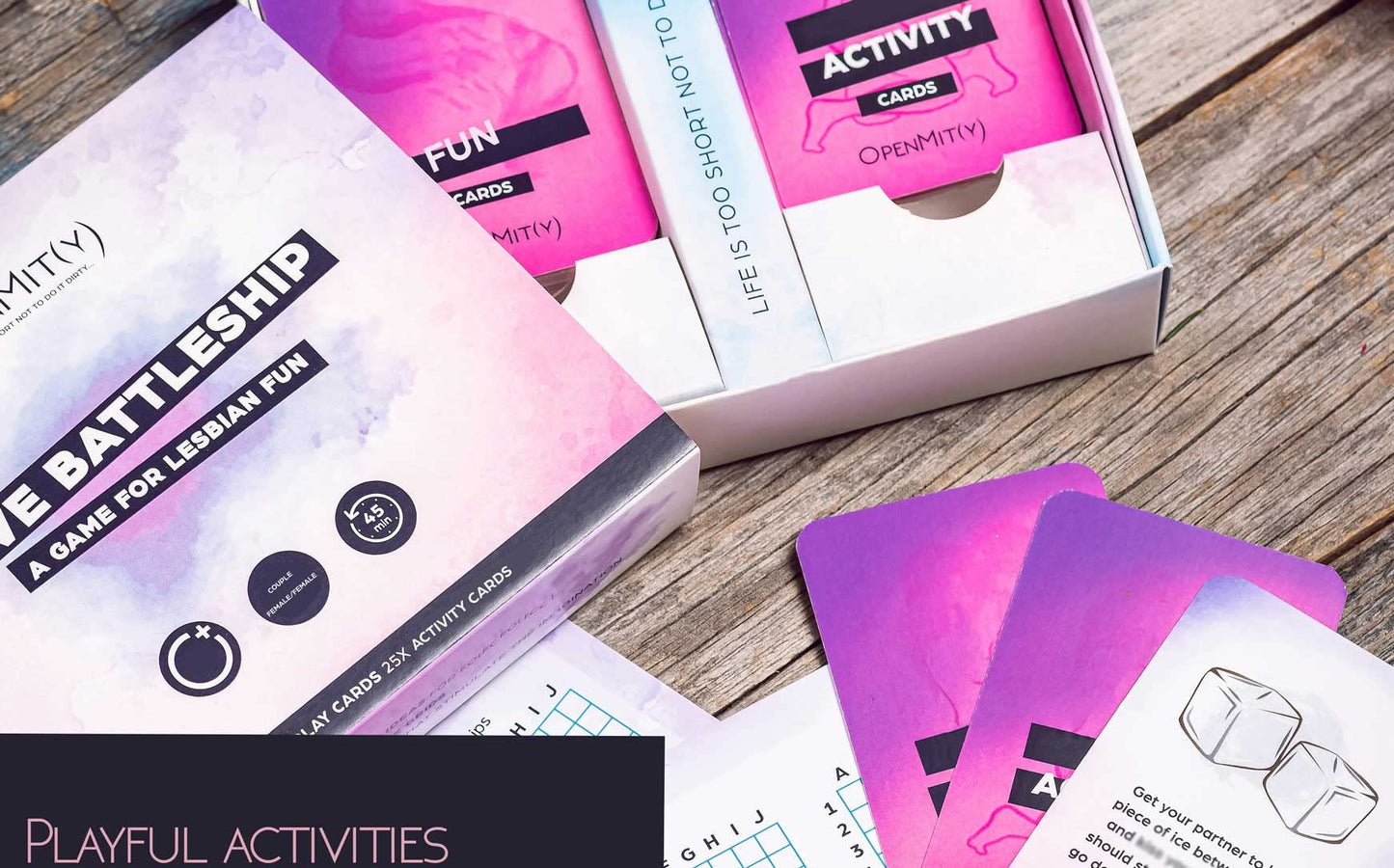 OpenMity Love Battleship Game for Lesbian Couples - Small, Multicolor, Cardstock, Fun Date Night Idea