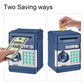 Adevena Electronic Piggy Bank, Mini Atm Password Money Bank Cash Coins Saving Box For Kids, Cartoon Safe Bank Box Perfect Toy Gifts For Boys Girls (Navy Blue)