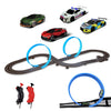Agm Mastech Slot Car Race Track Set, High Speed Series Tram Dual Track Set With 4 Licensed Racing Slot Cars, 2 Hand Controls, Track Parts And Lap Counter, 5.7M Long Track, Black
