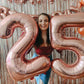 Paticool 25 Number Balloon Rose Gold, 40 Inch Large 25/52 Number Foil Mylar Balloons For 25Th Birthday Party Celebration Decorat