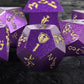Banloga 7Pcs Metal Dice Set For Dungeons And Dragons,Class Icons Dice,Role Playing Board Games Accessories (Purple)