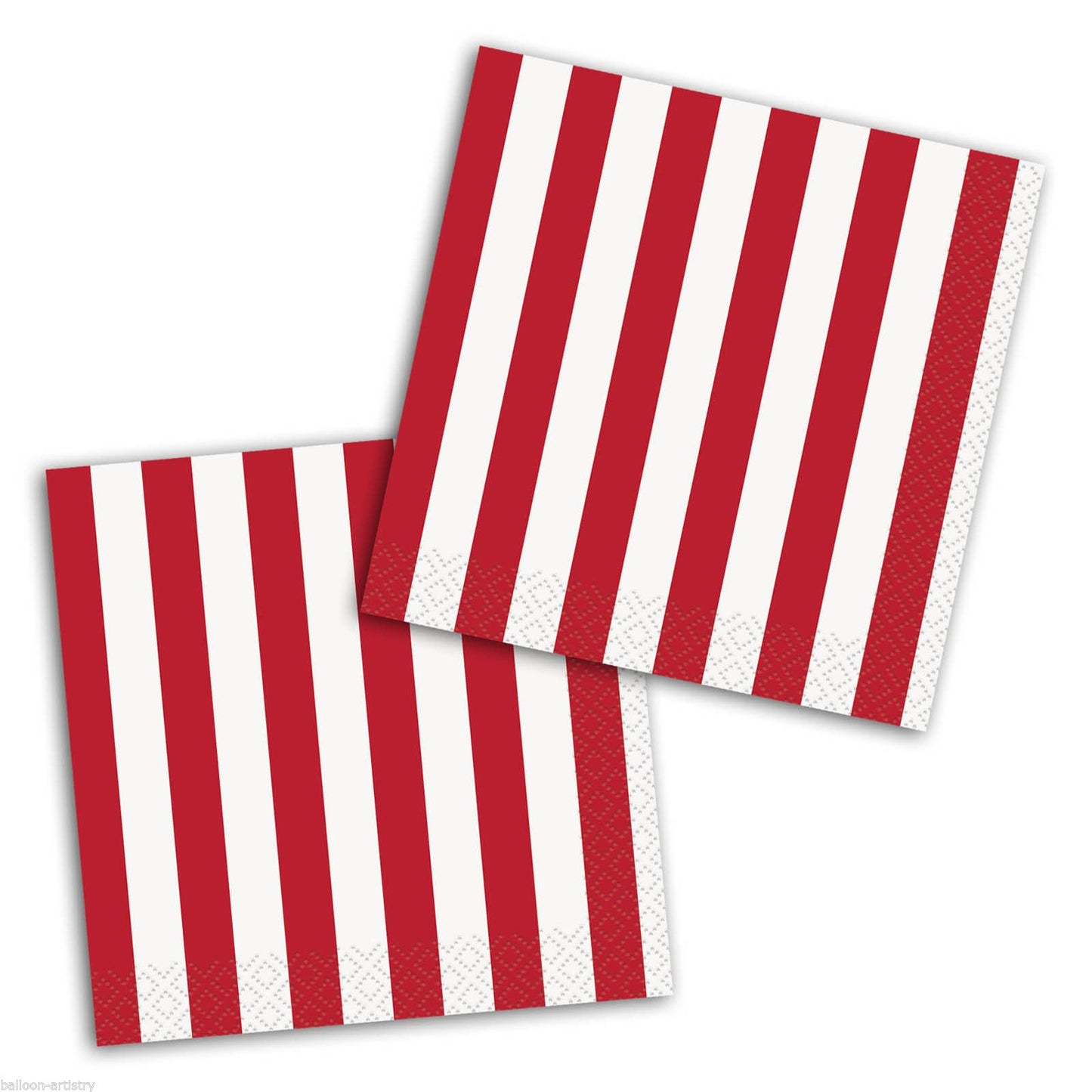 Red Striped Beverage Napkins, 16ct