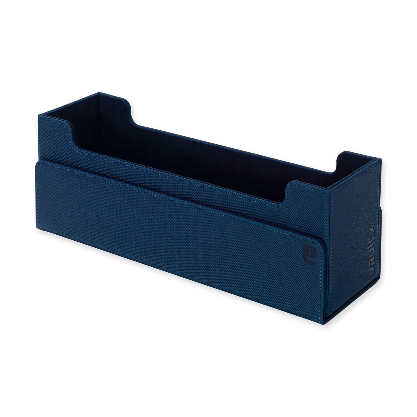 Vault X Exo-Tec Card Box 450+ Storage With Detachable Magnetic Lid, Dividers & Foam Fillers To Organize Deck Boxes, Toploaders, Tcg/Ccg & Sports Cards (Blue)