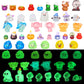 Sonwyoung 58 Pcs Halloween Luminous Mini Toys Glow In Dark Tiny Resin Figures Set Fairy House Diorama Accessories Ornament For G