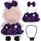 3pcs 15cm/17cm Doll Clothes Set for Dolls (No Doll)  Stylish Outfits Accessories  Plaid Dress for Girls Boys Collectors with Bow  Handbag (Purple) AK055PR