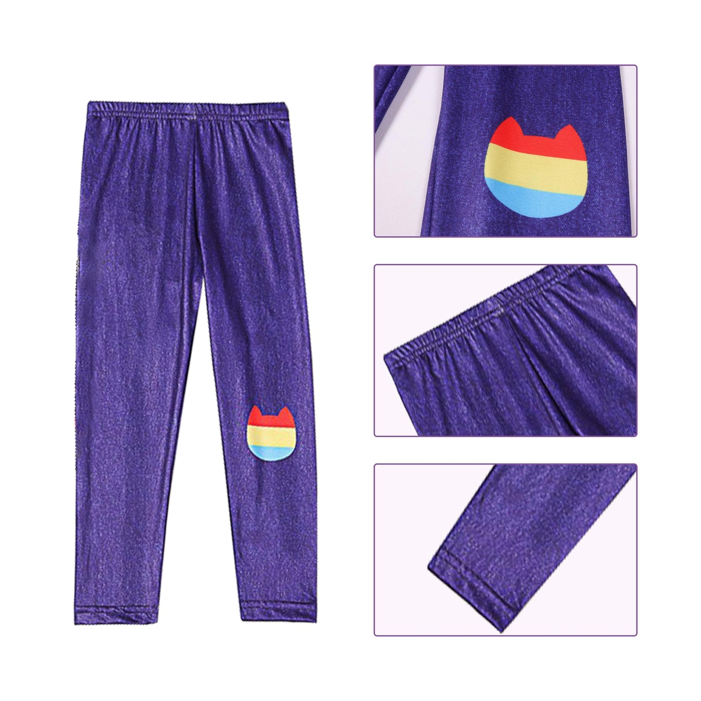 Shelovesit Rainbow Cat Birthday Outfit For Girls, Rainbow Tutu Dress Up Halloween Costume Party (120Cm/5T-6T)