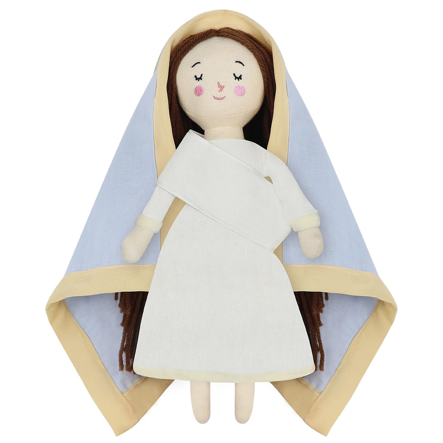 Free-Space Blessed Virgin Mary Doll And Baby Jesus Plush Religious Figure Playset For Boy Girl Christening Gift(Virgin Mary)