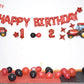 Red Happy Birthday Balloons Banner, 3D Mylar Foil Letter Birthday Balloons With 6Pcs Star Balloons, Birthday Party Decorations F