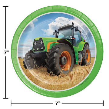Tractor Time Dessert Plates, 24 Ct