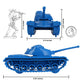 Tim Mee Toy Tanks - Blue WW2 3pc Plastic Army Men, 6.5" Long, Model 07195, Made in USA
