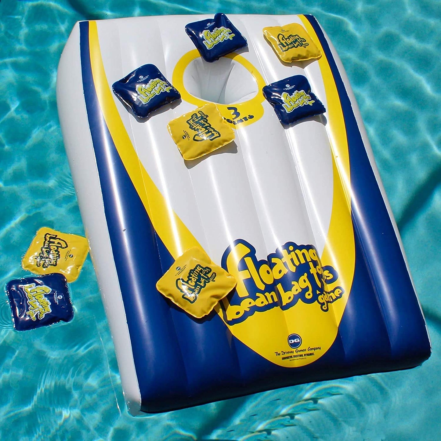 Driveway Games Inflatable Cornhole Set - Floating Bean Bags & Board for Pool, Lake - Blue - Model INFLTTS-GM-00118