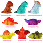 Bakatatoyz 8 Pack Light Up Dinosaur Bath Toys, Color Changing, Small, Multicolored, Floating Pool Toy for Kids and Toddlers