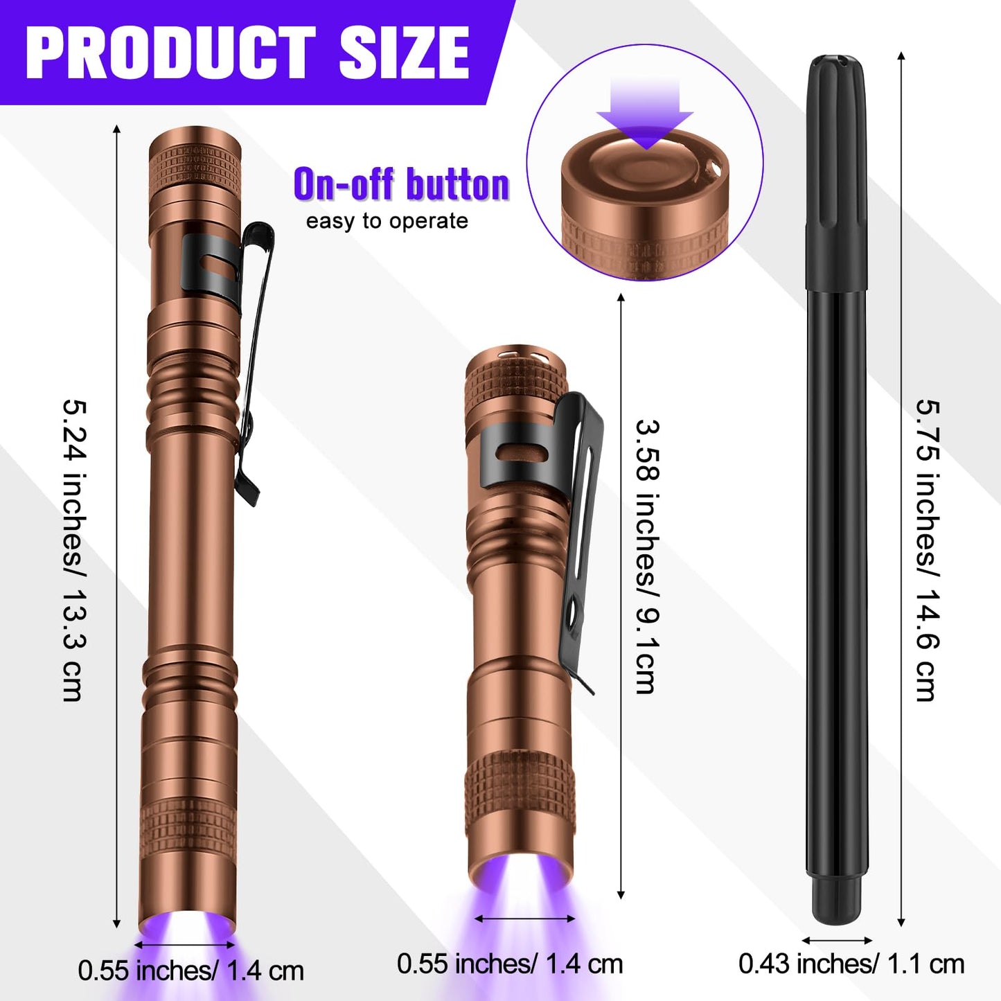 Tegeme 8 Pcs Black Light Markers Set 4 Invisible Ink Pen 4 Mini Uv Flashlights Invisible Ink Marker Disappearing Pen For Class P