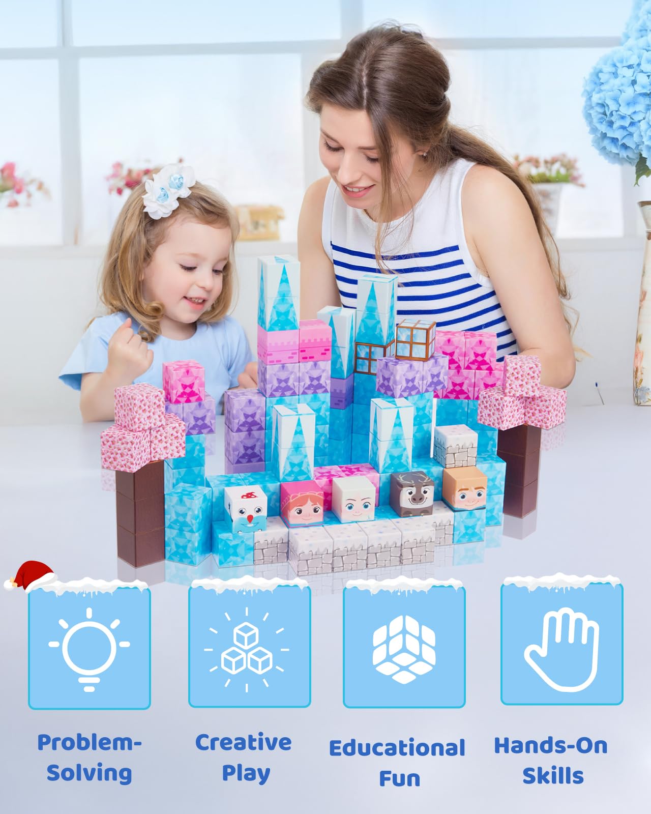 Magnetic Block Set - 110 Pcs Magnetic Building Blocks - Magnet Princess Magic Ice World, Magnetic Tiles, Magnetic Toys, Magnetic