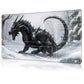 for MTG Card Playmat with Zone Game Play Mat for MTG TCG 24 x 14 inches Non-Slip Play Mat for Commander Board RPG CCG Game TCG Other Card Games/Mouse Pad-Snowy Dragon