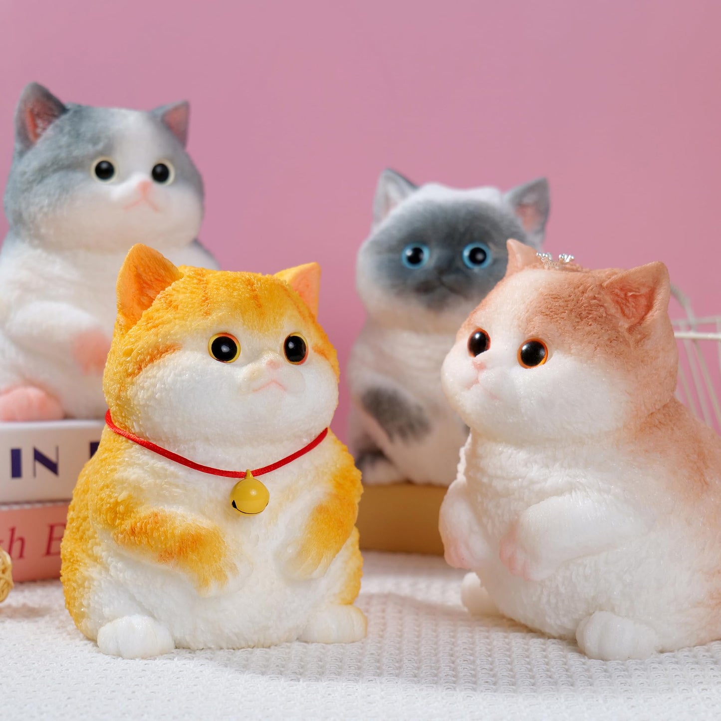 Cute Cat DIY Squeeze Toy, Hyperreal Kawaii Cat Simulation Lovely Toy Squeeze Autism Toy Squishy Stress Relidf Toy, Silicone Pinc