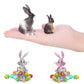 Sumind 10 Pieces Easter Bunny Rabbit Toy Figure, Mini Bunny Toy Figure, Realistic Animal Toys 3D Playset, Farm Animal Toy Rabbit