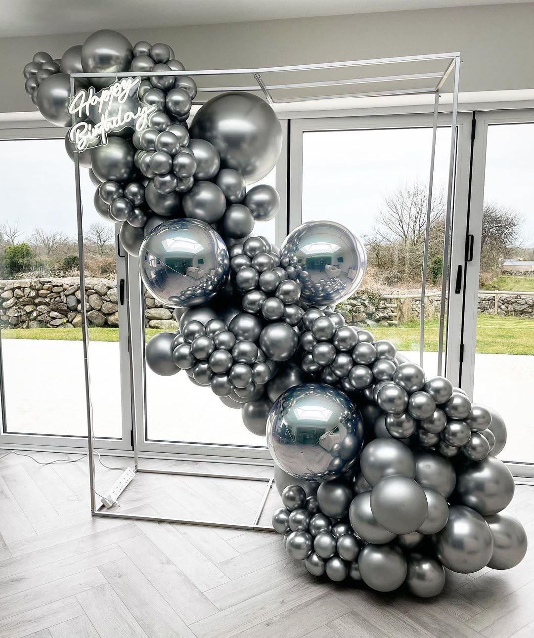 Bezente Metallic Silver Balloons 18 Inch - 30 Pack Large Thick Silver Balloons Big Round Chrome Silver Latex Balloons For Weddin