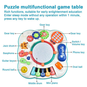 Dahuniu Baby Toy- Engaging Baby Activity Center For 6 12 18 Months Old- Safe, Sturdy, And Fun (11.8 X 11.8 X 12.2 Inches)