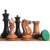 Royalchessmall- 1849 Original Staunton Chess Set- Chess Pieces Only- Lacquered Distress Antiqued Boxwood & Ebony- 4.5'' King