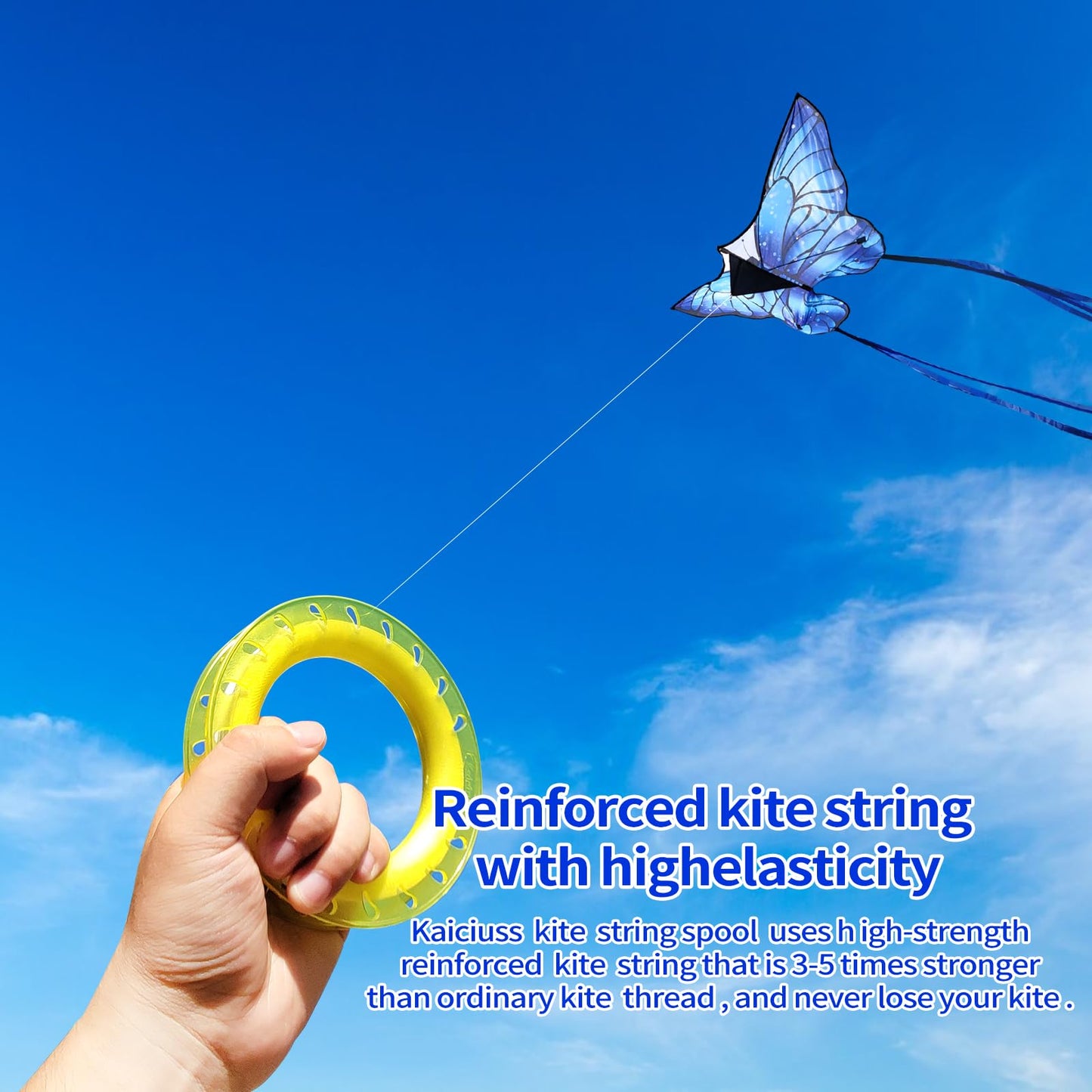 Kaiciuss 3 Pack Kite String Hoop For Kids, Kite Spool Set For Boys & Girls, Kite Handle Kit With 300 Feet Line For Each Kite Ree