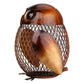 Tooarts Owl Shaped Metal Coin Bank Box Handwork Crafting Art