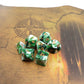 CREEBUY Polyhedral DND Dice Set Green White RPG Dice for Dungeon and Dragons D&D Pathfinder MTG Role Playing Games 7-Die Dice