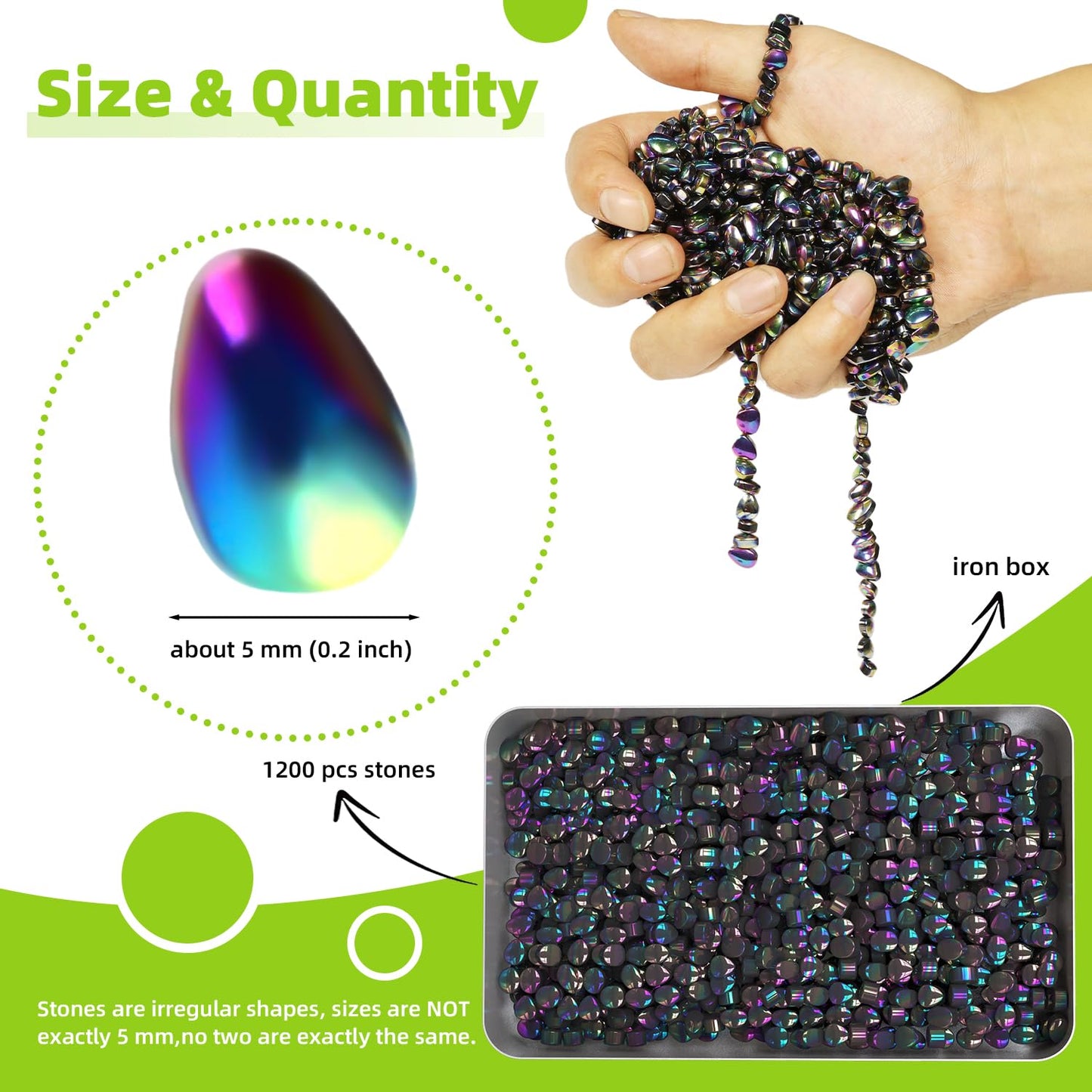 Caturledas 1200 Pcs Ferrite Putty Stones, Fidget Toys Rocks For Office Stress Anxiety Relief, Executive Desk Toys For Men Women