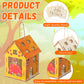DoubleFill 12 Pcs Fall Wooden House Craft Kits for Kids Adults Make You Own Fall House Thanksgiving DIY Unfinished Painting Turk