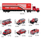 Temi Diecast Emergency Fire Rescue Vehicle Toy Set W/Play Mat, Truck Carrier,Ambulance, Alloy Metal Fighting Car For 3 4 5 6 Yea