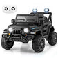 Costzon 12V Kids Ride on Truck Car, Electric Vehicle w/Remote Control, Threaded Wheels, 3 Speeds, LED Lights, Music, Horn & Wire