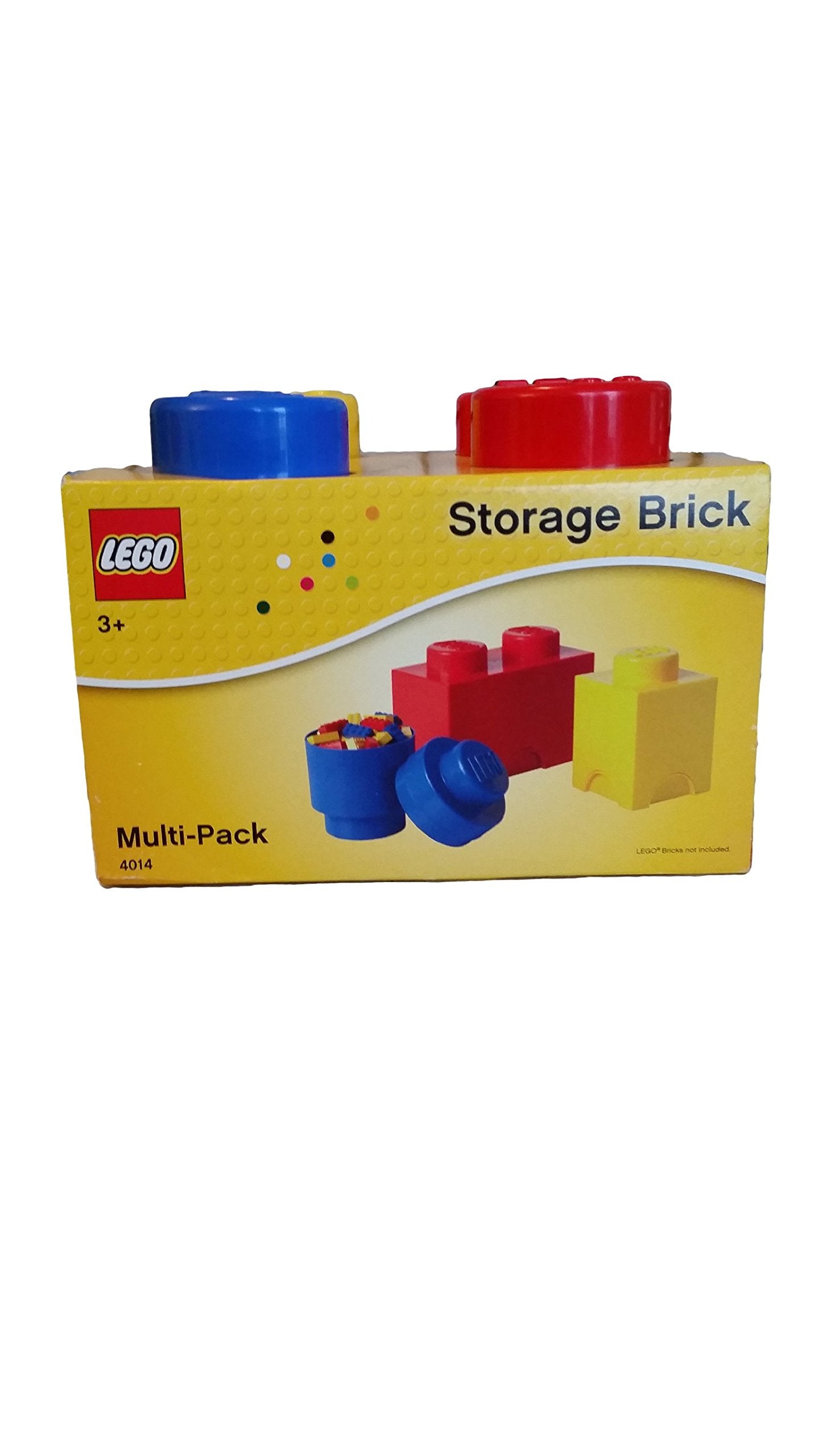Room Copenhagen, Lego Storage Brick Multipack - Includes 3 Stackable Bricks - 3-Piece, Classic Colors (40140601)