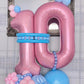 40 Inch Pink Number 0 Balloons, Large 0 Balloon Number Pink Foil Number Balloons, Light Pink Mylar Birthday Balloons for Birthda