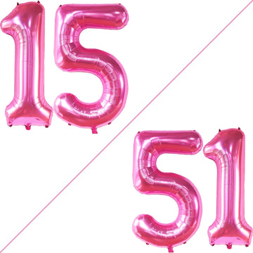 Katchon, Hot Pink 15 Balloons Number - 40 Inch | Pink 15 Birthday Balloons, Pink 15Th Birthday Decorations For Girls | Quinceanera Decorations | 15 Year Old Balloon, 15 Birthday Decorations For Girls