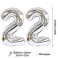 2Pcs 40 Inch Number Balloon Foil Balloons Number 22 Jumbo Giant Balloons Prom Balloon Mylar Huge Number Balloon For Birthday Party Decoration Wedding Anniversary, Xxxl Silver 22 Number Balloon