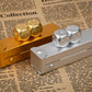DS.DISTINCTIVE STYLE Aluminum Alloy Dice 5 Pieces 16mm Portable Metal Dices with Case 6 Sided Dice for Party Game (Gold Rectangl