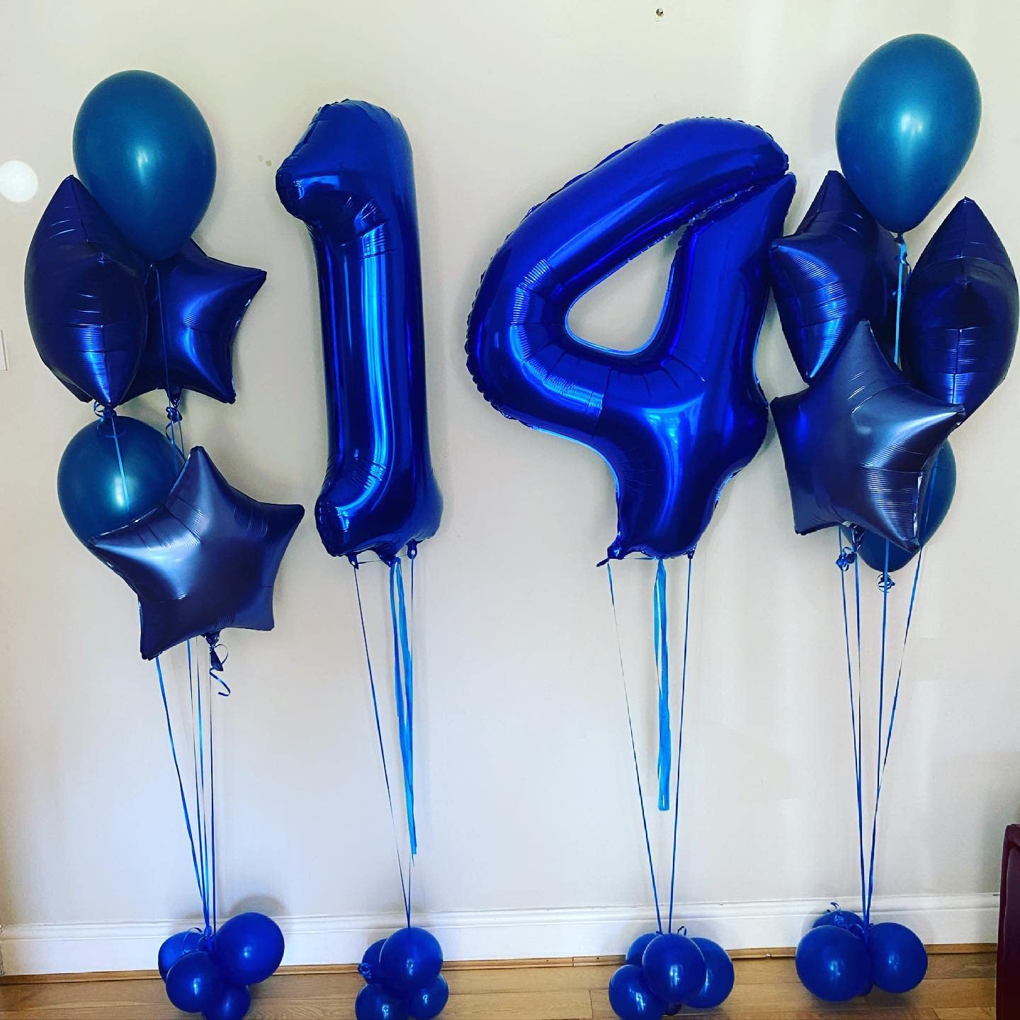 40 Inch Navy Blue 14 Number Balloons Giant Jumbo Huge 14 Or 41 Foil Mylar Helium Number Digital Balloons Dark Blue Birthday Myla