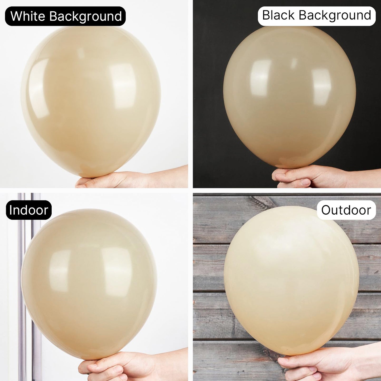 Partywoo White Sand Balloons, 50 Pcs 12 Inch Latte Brown Balloons, Boho Brown Balloons For Balloon Garland Balloon Arch As Party Decorations,Neutral Birthday Decorations, Brown-F56