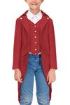 Besserbay Halloween Boy'S Renaissance Steampunk Medieval Wily Wonk Tailcoat Mad Hatter Vampire Jacket Red 12 Years