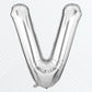 Flyloons Silver Alphabet Letter Foil Balloons for Name V Birthday Decoration Items, Anniversary, Baby Shower, Bachelorette, Wedd