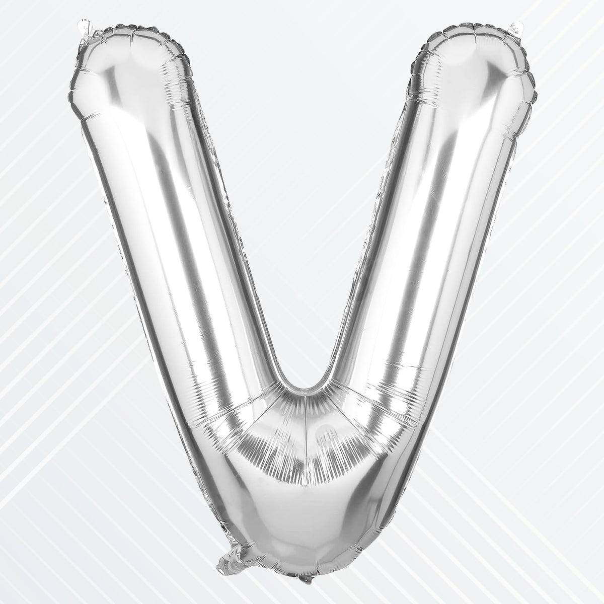 Flyloons Silver Alphabet Letter Foil Balloons for Name V Birthday Decoration Items, Anniversary, Baby Shower, Bachelorette, Wedd