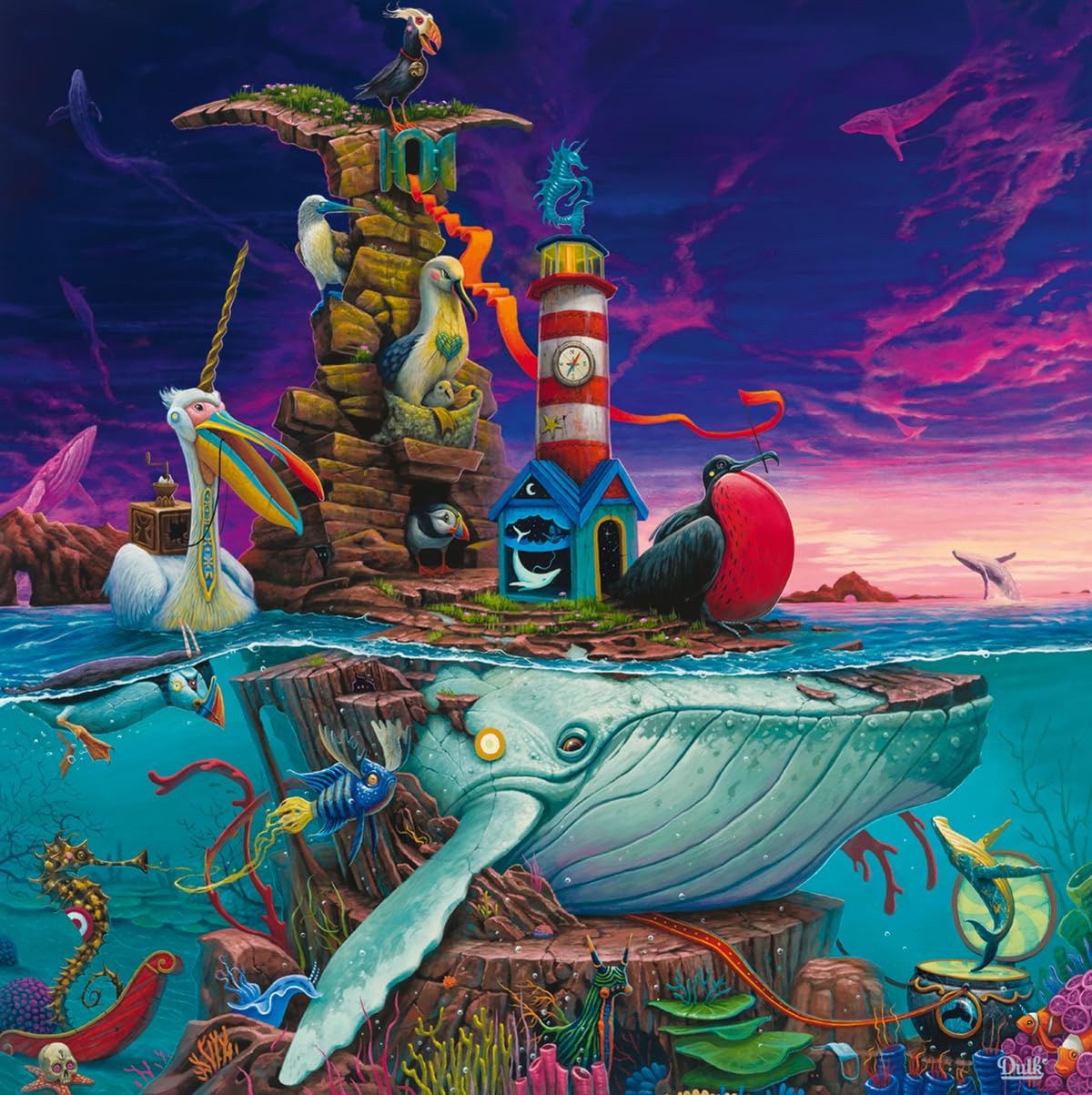 Ravensburger Archipelago 500 Piece Jigsaw Puzzle | Oceanic Refuge Art by Dulk | Eco-Inspired Visuals | enhanced Quality