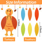 Gejoy 56 Pieces Thanksgiving Turkey Craft Kits Diy Turkey Thanksgiving Party School Activities Decoration Supplies, Makes Up To 8 Turkeys (Orange Series)