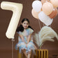Katchon, Giant Cream Number 7 Balloon - 40 Inch | 7Th Birthday Balloon For 7Th Birthday Decorations | 7 Balloons For Birthday | Seven Balloon Number | 7 Year Old Balloon For 7 Year Decorations