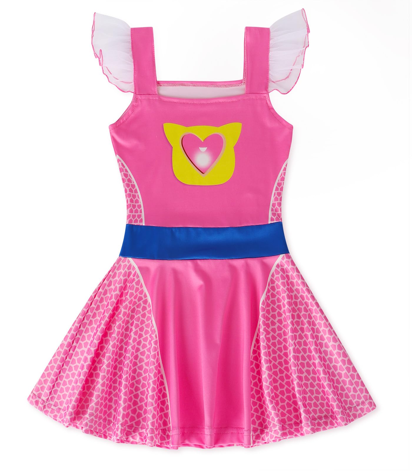 Marendyee Girls Kitties Costume Dress Christmas Gift For Kids Flutter Sleeve Cosplay Dresses Birthday 5-6 Years