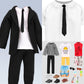 Miunana 21 PCS 11.5 Doll 5-in-1 Men's Fashion Bundle - 5 Outfits + 5 Shoes + 2 Sunglasses + 2 Ice Pops + 2 Drinks (Suit/Casual/Athletic/Swimwear) - Multi-Style Wardrobe Set for Business/Travel/Summer