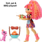 Mattel Cave Club Blazin' BBQ Adventure Playset with Emberly Doll (8 - 10-inch  Pink Hair)  Dinosaur Pet and Storytelling Accessories with Cooking Theme  Gift for 4 Year Olds and Up