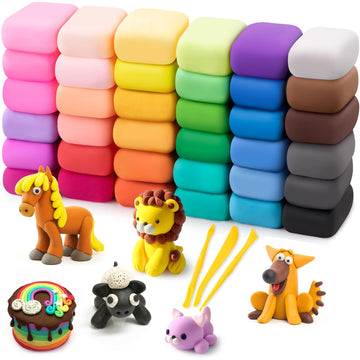 Air Dry Clay 36 Colors, Modeling Clay for Kids, DIY Molding Magic Clay, Toy Gifts for Age 3+ Years Old Boys Girls Kids